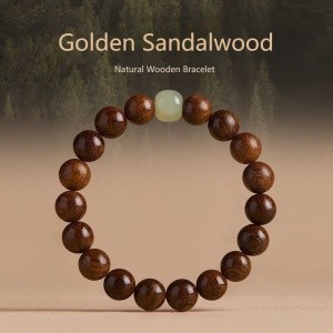 Gold sandalwood bracelets, bracelets, Buddhist beads, rosary beads 金色檀木手串 手鍊 佛珠 念珠